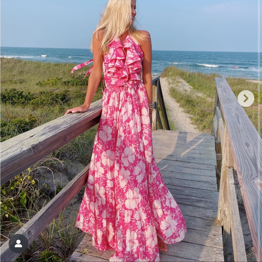 LOVESHACKFANCY Halter Maxi Dress